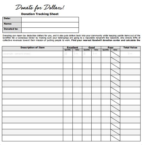 sample donation sheet templates  google docs google sheets