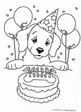 Birthday Coloring Pages Puppy Happy Color sketch template