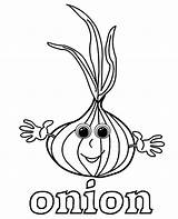 Onion Coloring Pages Kids Onions Cartoon Printable English Vegetables Print Garden Tomato Cucumber Potato Pepper Carrot Vegetable Song Coloringbay Vocabulary sketch template
