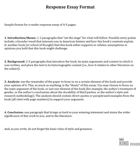 Critical Response Essay Questions