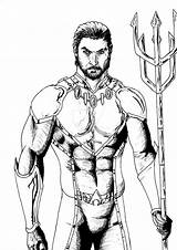 Aquaman Momoa Bw Template sketch template