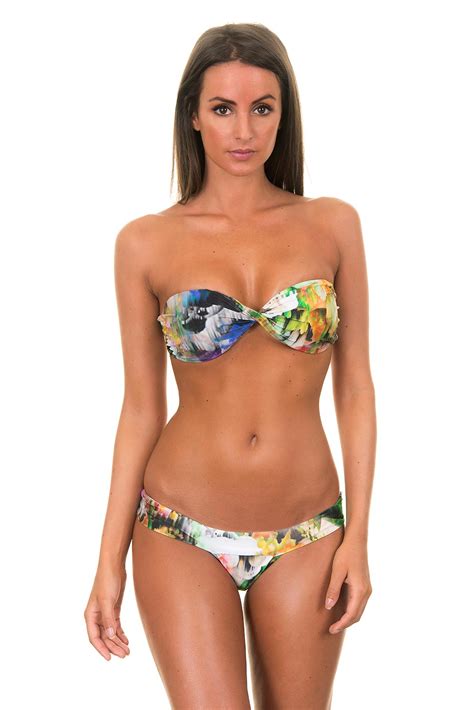 multi coloured bandeau brazilian bikini twist bandeau bikini monet