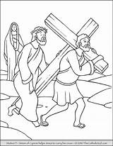 Cross Coloring Jesus Carrying Pages Getcolorings Stations sketch template