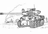 Sherman Tank Coloring Pages Tanks Printable Categories Army sketch template
