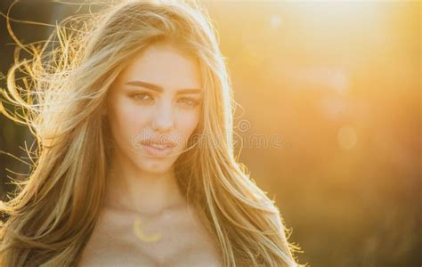 Sunny Spring Natural Beauty Woman Portrait Of Sensual Girl Outdoor