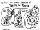 Turtle Yertle Coloring Further Seuss Adventures Dr Printable Kids sketch template