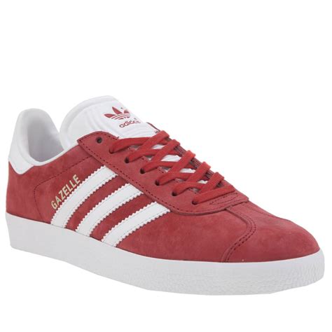 womens adidas red gazelle suede trainers red adidas trainers women