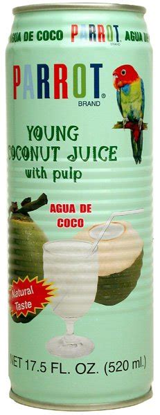 parrot young coconut juice  pulp  oz productsunited states parrot young coconut juice