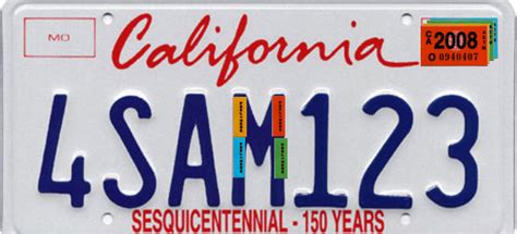 ca license plate registration sticker art dbmillercom