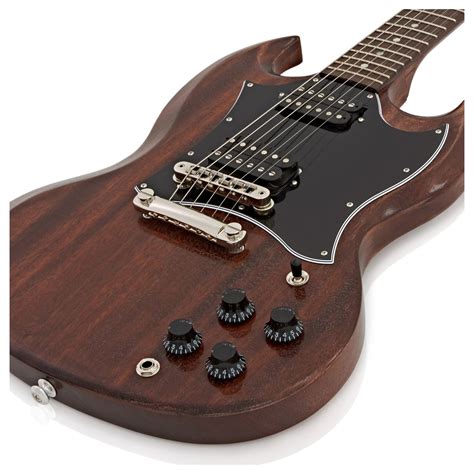 gibson sg faded  electric guitar worn brown   gearmusiccom