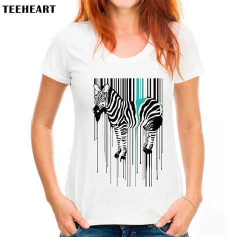 teeheart women fashion zebra sstrip design t shirt for women novelty