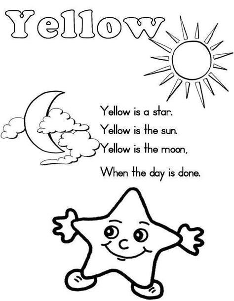 yellow worksheets  preschool printable worksheet template