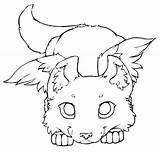 Winged Kitsune Wolves Lineart Puppy Getcolorings sketch template