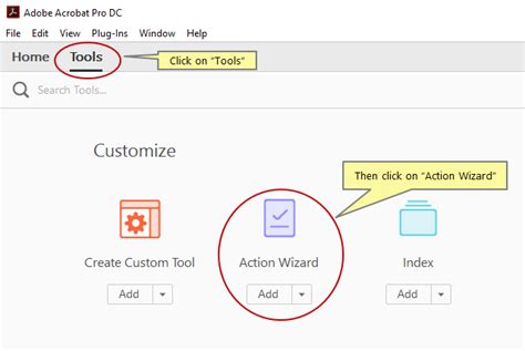 creating actions  action wizard  adobe acrobat dc