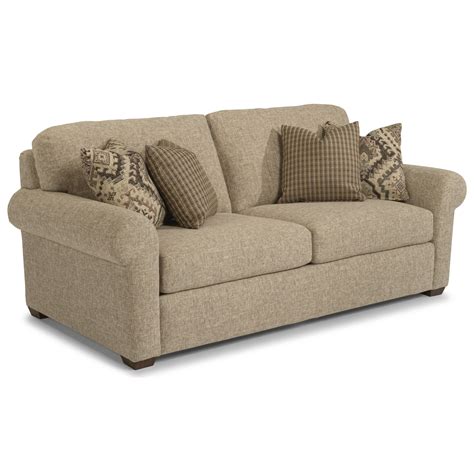 flexsteel randall transitional  cushion sofa  rolled arms