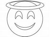 Coloring Emoji Angel Emojis Pages Smile Activities Crafts Ws sketch template