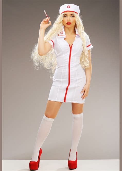 adult womens pin up white nurse costume