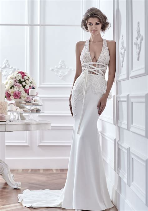Sexy Beaded Deep V Neck Bodice And Silk Skirt Wedding Dress Kleinfeld