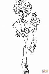 Coloring Clawdeen Pages Playing Ball Monster High Manga Wolf sketch template
