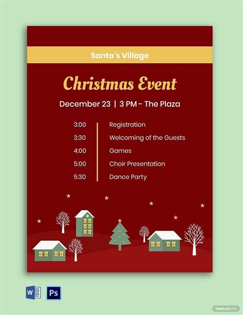 christmas party program template  photoshop ms word