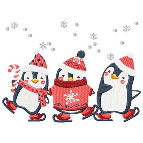 machine embroidery design christmas penguins  collection