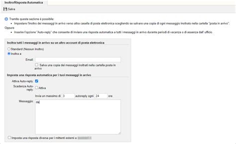 Webmail Classic Le Funzioni Inoltro E Risposta Automatica Guide