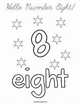 Coloring Eight Hello Number Cursive Built California Usa Print sketch template