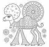 Camel Hipster Hippie Thaneeya Getcolorings Mcardle Whimsical sketch template