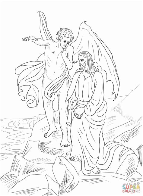 jesus tempted   desert coloring page  printable coloring pages