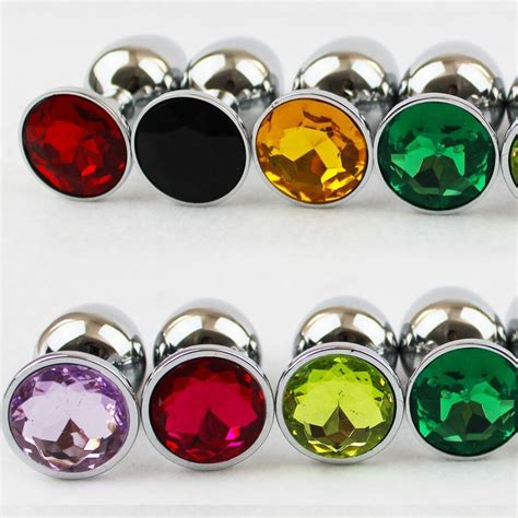 10 Pcs Lot Small Size Stainless Steel Metal Anal Plug Crystal Jewelry