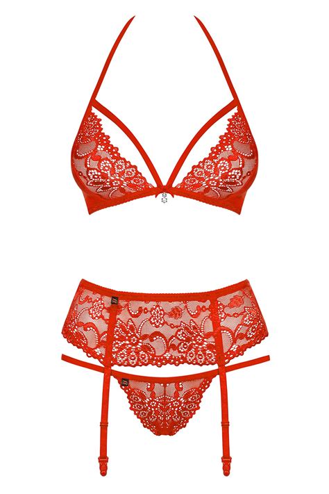 Obsessive Sexy Lace Set 838 Seg 3 Red Red