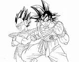 Goku Vegeta Coloring Pages Dragon Ball Vs Getdrawings sketch template