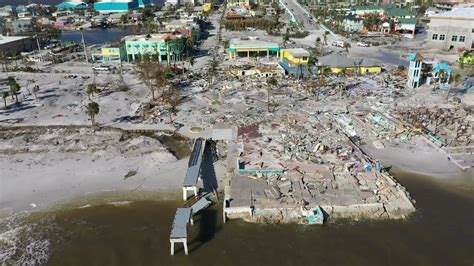 drone footage shows aftermath  hurricane ian  fort myers beach youtube