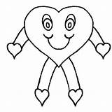 Coloring Heart Pages Person Outline Funny Print Template Kids Cartoon Cliparts Clipart Body Printable Blank Hearts Color Valentine Library Clip sketch template