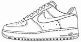 Template Nike Air Force Shoe Shoes Sneakers Drawing Printable Sneaker Easy Choose Board Heels sketch template