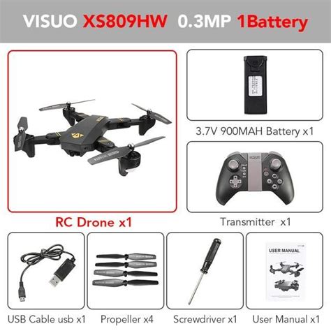 visuo xshw wifi fpv  wide angle hd camera drone high hold mode foldable rtf rc quadcopter
