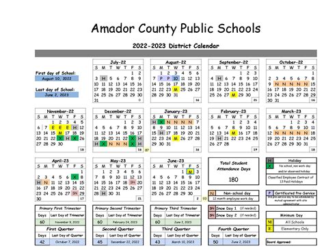 calendar pine grove elementary