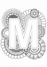 Coloring Letter Pages Mandala Mindfulness Letters Alphabet Printable Disney Teacherspayteachers sketch template