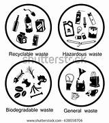 Waste Icon Recyclable Types Hazardous Vector General Set Biodegradable Symbol Shutterstock Clip Organic Separation Stock Logo Template Coloring sketch template