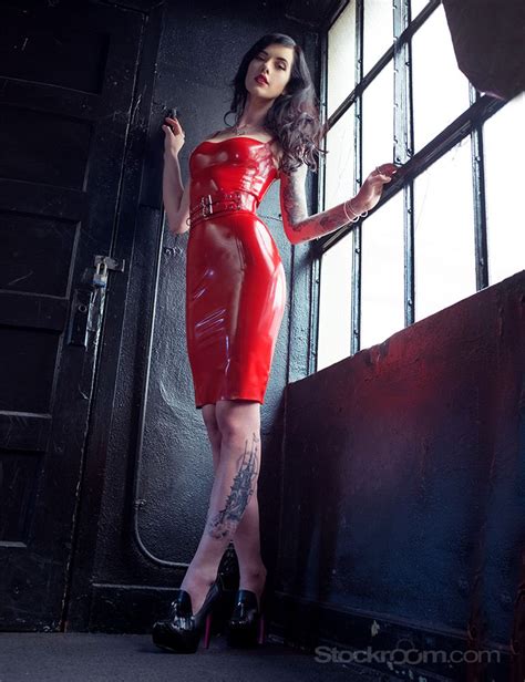 Red Latex Pencil Skirt Dress And Tats Porn Pic Eporner