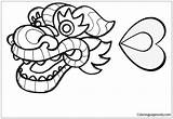 Dragon Pages Chinese Coloring Face Color Online Kids sketch template
