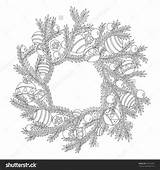 Christmas Coloring Pages Wreath Albanysinsanity Pretty sketch template