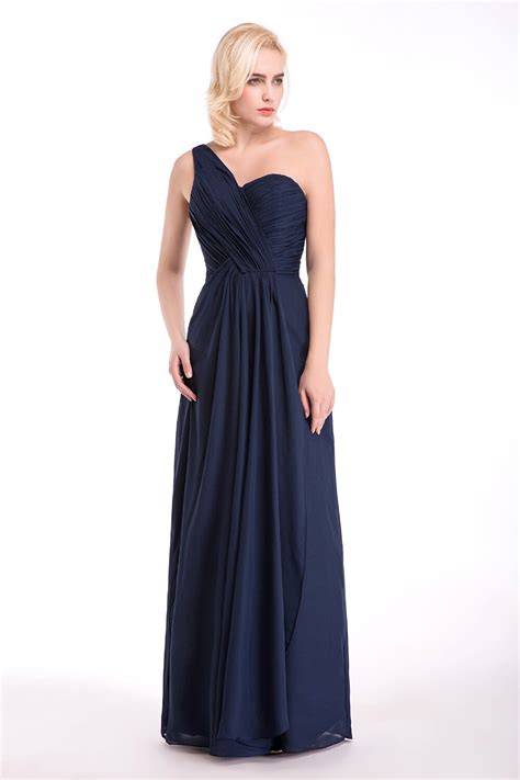 elegante barato  largo prom vestidos largo azul marino de  hombro mujeres vestido de fiesta