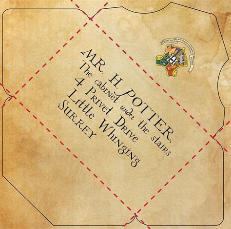 printable customizable hogwarts letter  envelope harry