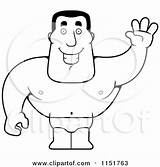 Lifeguard Strong Coloring Cartoon Waving Man Clipart Cory Thoman Outlined Vector sketch template