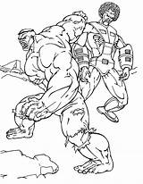 Hulk Coloring Pages Fight Fighting Color Printable Drawing Superhero Super sketch template