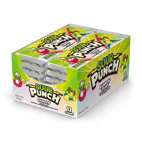 Sour Punch Rainbow Candy Straws Assorted Sour Fruit Flavored Candy 4