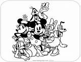 Mickey Classic Friends Coloring Pages Gang Disneyclips Whole sketch template