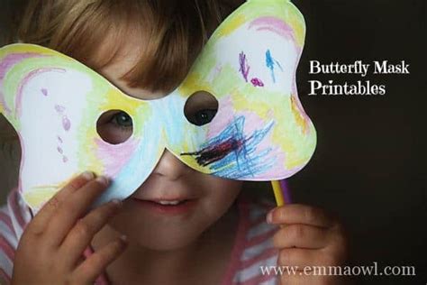 butterfly masks  printables emma owl