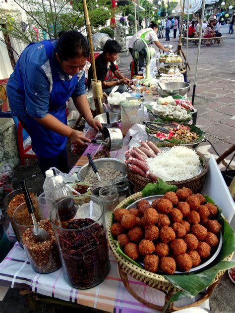 Local Food Market At Wat Pho Temple In Bangkok Thailand Travel And